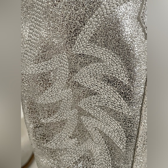 Dolce Vita Solida Leather Silver Metallic Embroidered Cowboy Western Boots Sz 7 - Picture 10 of 16